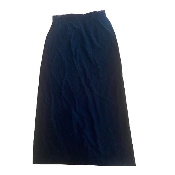 Velvet Straight Wriggle Skirt Midi Vintage 70s Gothic Dressy Small‎ XS 26 Womens - Picture 1 of 3